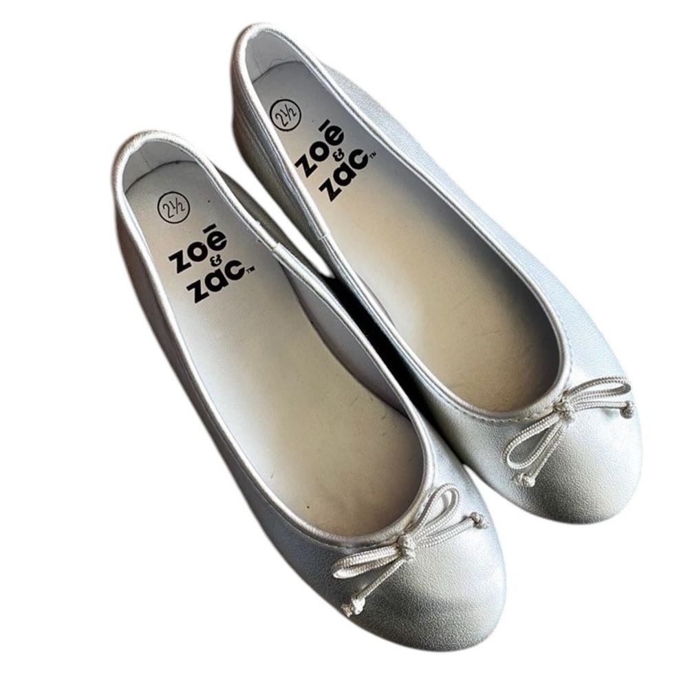 Zoe&zac Girls Silver Ballet Flats